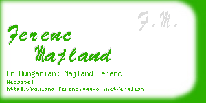 ferenc majland business card